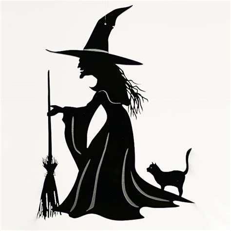 Combining witchcraft and nature in a captivating silhouette drawing